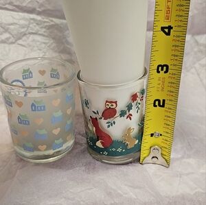 Pair of Vintage Small Glass tealight candle holders